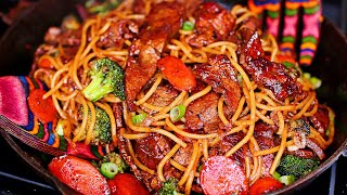 Steak and Vegetable Stir Fry Noodles  Easy beef Stir fry Recipe [upl. by Sibelle]