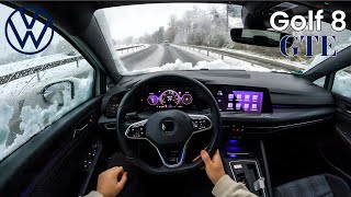 VW Golf 8 GTE 245HP  POV Snow Drive [upl. by Lede]