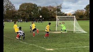 MATCH FOOTAGE Diving Saves 1v1 blocks amp Great Goalkeeping from a young 8yr old English Goalie [upl. by Ainimreh]