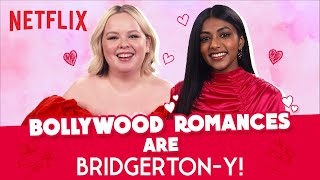 The Cast of Bridgerton Reacts to Bollywood Romances  Charithra Chandran and Nicola Coughlan [upl. by Iahc]