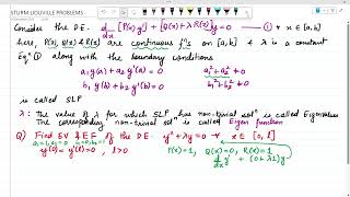 Sturm Liouvilles Problem Boundary Value Problems [upl. by Pate]