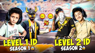 S1 in Level 1 ID vs S2 in Level 2 ID 😱😱  1vs1 Custom  Free Fire [upl. by Nnyllaf]