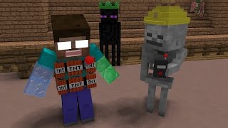 Monster School Magic Hats Fight  Minecraft Animation [upl. by Gretna654]