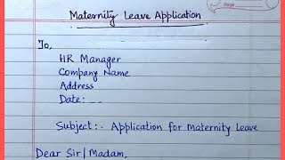 Maternity Leave Application  How to Write a Maternity Leave Request for Office [upl. by Wendall559]