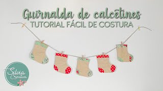 TUTORIAL GUIRNALDA DE CALCETINES  decoración para Navidad [upl. by Joellen]