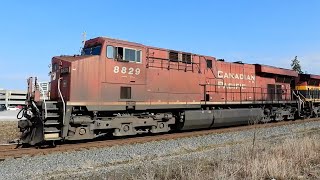 CPKC 8829 ES44AC 4502 AC44CW ChathamKent On Mar 4 24 [upl. by Nnylassej47]