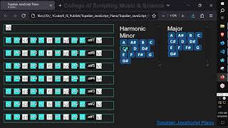 JavaScript Piano with Harmonic Minor and Major Diatonic Scales [upl. by Akinihs]