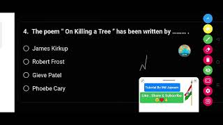 The poem On Killing a Tree has been written by [upl. by Wallache]