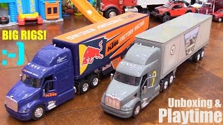 Toy Review Channel Disney Pixar CARS Semi Hauler Trucks w Trailers and RC TANKS Playtime [upl. by Vaules]