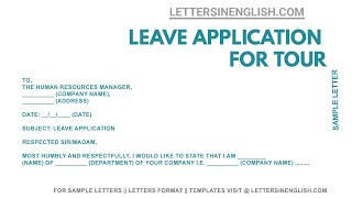 How to Write Leave Application in Office for Going to Trip  Tour Leave Request  Letters in English [upl. by Drofiar]