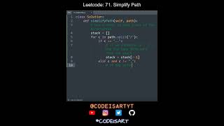 Leetcode 71 Simplify Path in Python  Python Leetcode  Python Coding Tutorial  Python Coding ASMR [upl. by Eliseo]