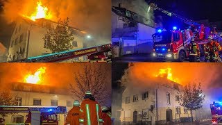 FLASHOVER Durchzündung BEI DACHSTUHLBRAND  HAUS IN VOLLBRAND  FLAMMEN amp RAUCH  FEUERWEHR [upl. by Anastatius]