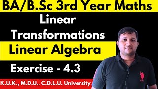 Find linear transformation  Linear transformation of the matrix  Linear algebra Csir net  ex 43 [upl. by Adela664]