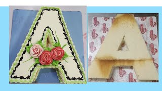 A letter cake  A letter cutting kaise kare  Alphabet cutting cake Recipe [upl. by Rivard]