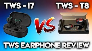 TWS i7 VS TWS T8  Bluetooth 5 wireless earbuds [upl. by Chladek]