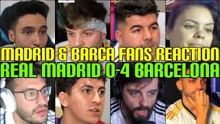 MADRID amp BARCA FANS REACTION TO REAL MADRID 04 FC BARCELONA  FANS CHANNEL [upl. by Hatch775]