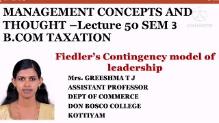 MANAGEMENT CONCEPTS AND THOUGHT LECTURE 50SEM 3 BCOM TAXATION [upl. by Antonia]