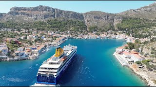 Blue Star Ferry Arrives at Greek Island  Kastellorizo [upl. by Brest]