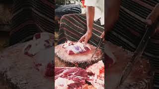 A butcher is cutting ampselling beef at the meat market butchershop meatcandy meatmarketing [upl. by Rehm]