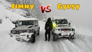 Jimny vs Gypsy  Extreme Snow Test  Snowfall update in Manali [upl. by Anhej]