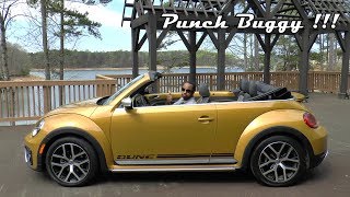 2017 Volkswagen Beetle 18T Dune Convertible Review  Punch Buggy [upl. by Atiluap]