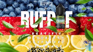 Ripper by RufPuf Beatific Blueberry Raspberry Lemonade Ice ELiquid Review  Fruity Icy Bliss [upl. by Sirc]