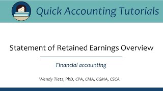 Brief overview of statements of retained earnings Financial accounting [upl. by Angeline796]