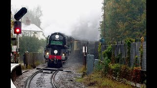 35028 Clan Line through Tisbury Station at speed [upl. by Suoivatra]