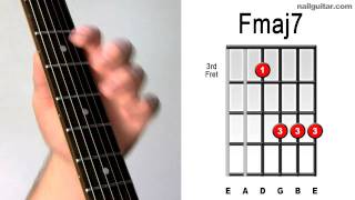 Fmaj7 ♫♬ Fast amp Easy Guitar Chord Tutorial  Learn Bar Chords Lesson [upl. by Ros410]