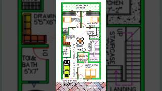 26X50 1300 SQUARE FEET HOUSE MAPhomeplan ytvideo ytviralshorts [upl. by Ecyal]