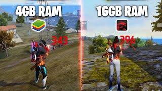 16GB RAM VS 4GB RAM PC FREE FIRE GAMEPLAY😱 [upl. by Oeflein]