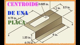 Estatica CENTROIDE DE UNA PLACA EN VOLUMEN Ejercicio 5 109 Beer and Jhonston [upl. by Adnauqaj]