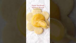 Easy 6ingredient Flower Sandwich Biscuits 🌸 biscuit recipes shortbread baking flowers [upl. by Ephrem]