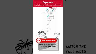 GR 12 ALGEBRA – Simplify Exponential Expressions Example 4 SHORT [upl. by Matless807]