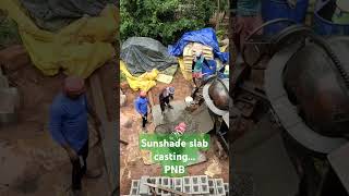 Sunshade slab casting construction machine labour dedication skills [upl. by Gula]