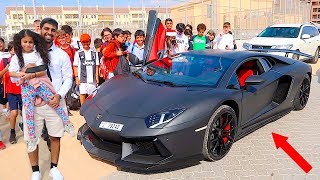 Picking Up Little Sister from High School in LAMBORGHINI [upl. by Ardnael]