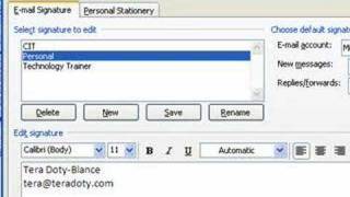 Creating a Signature  Outlook 2007 [upl. by Antonie]