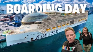 BOARDING THE ICON OF THE SEAS  EMBARKATION DAY CRUISE VLOG [upl. by Schaffel]