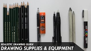 DRAWING SUPPLIES amp EQUIPMENT What You Need  Realistic Drawing Guide [upl. by Oinimreh665]