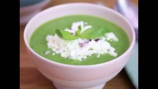 Soupe de légumes verts fêta amp basilic quotMes Astuces Légumes BONDUELLEquot [upl. by Nnylharas]