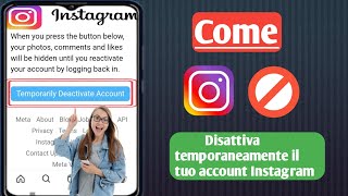 Come disattivare laccount Instagram  2024 nuovo aggiornamento [upl. by Arezzini697]