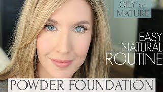 How to Apply POWDER FOUNDATION Without Looking Cakey  Powder Foundation Routine for Oily Skin [upl. by Asselem966]