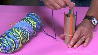 How to Make a Knitting Loom from a Paper Tube  A Wayback Wednesday  Sophies World [upl. by Bekki]