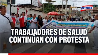 🔴🔵Tumbes Trabajadores de Salud continúan con protesta por falta de presupuesto [upl. by Ajat]