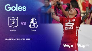 América vs Tolima goles  Liga BetPlay Dimayor 20232  Fecha 1 [upl. by Robb304]