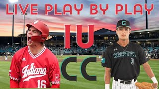 Indiana Hoosiers vs vs Coastal Carolina NCAA Baseball  Live Play by Play and Reactions [upl. by Rivkah]