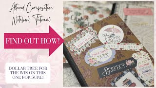 Another Altered Composition Notebook Planner Tutorial  Dollar Tree Composition Book Planner [upl. by Eadahs912]