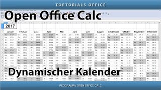 Dynamischen Kalender erstellen  Download OpenOffice Calc [upl. by Ashford]