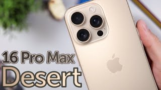 Desert iPhone 16 Pro Max is GOLD Unboxing First Impressions amp Color Review [upl. by Bartley]