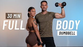 30 MIN FULL BODY DUMBBELL WORKOUT  Strength Training At Home No Repeats [upl. by Rufe317]